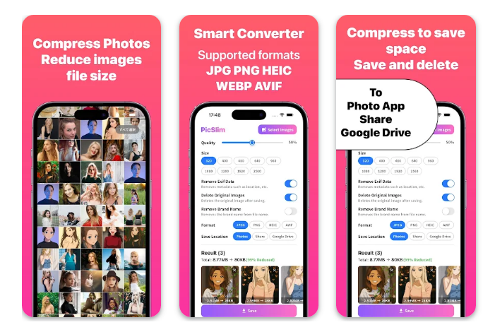 Batch Photo Compressor: Saving screenshot