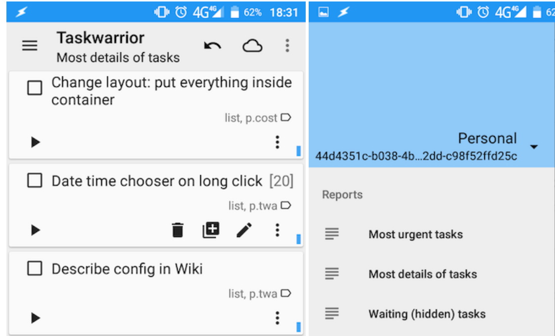 Taskwarrior screenshot
